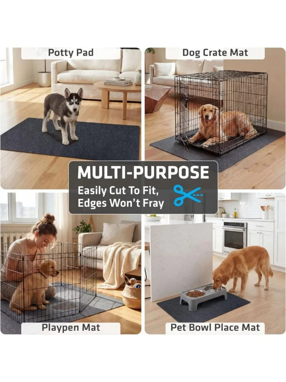 Washable Dog Pee Pads 2-Pack - Waterproof, Absorbent, Slip-Resistant Training